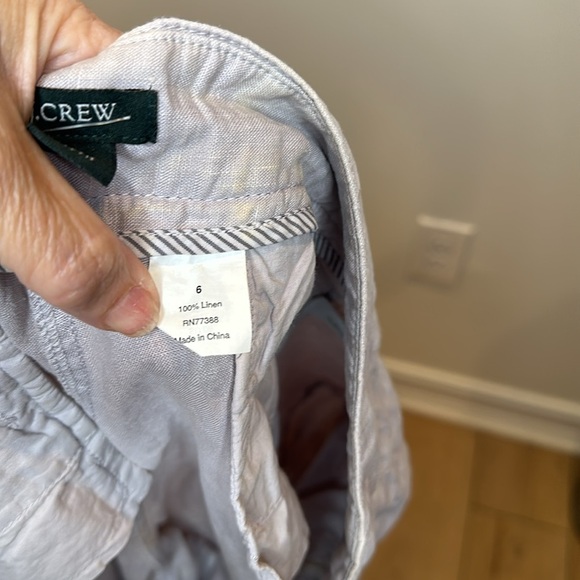 JCREW LINEN STRAIGHT LEG PANT CITY FIT DRAWSTRING WAIST NRW WITH TAGS SZ 6 - Picture 8 of 8